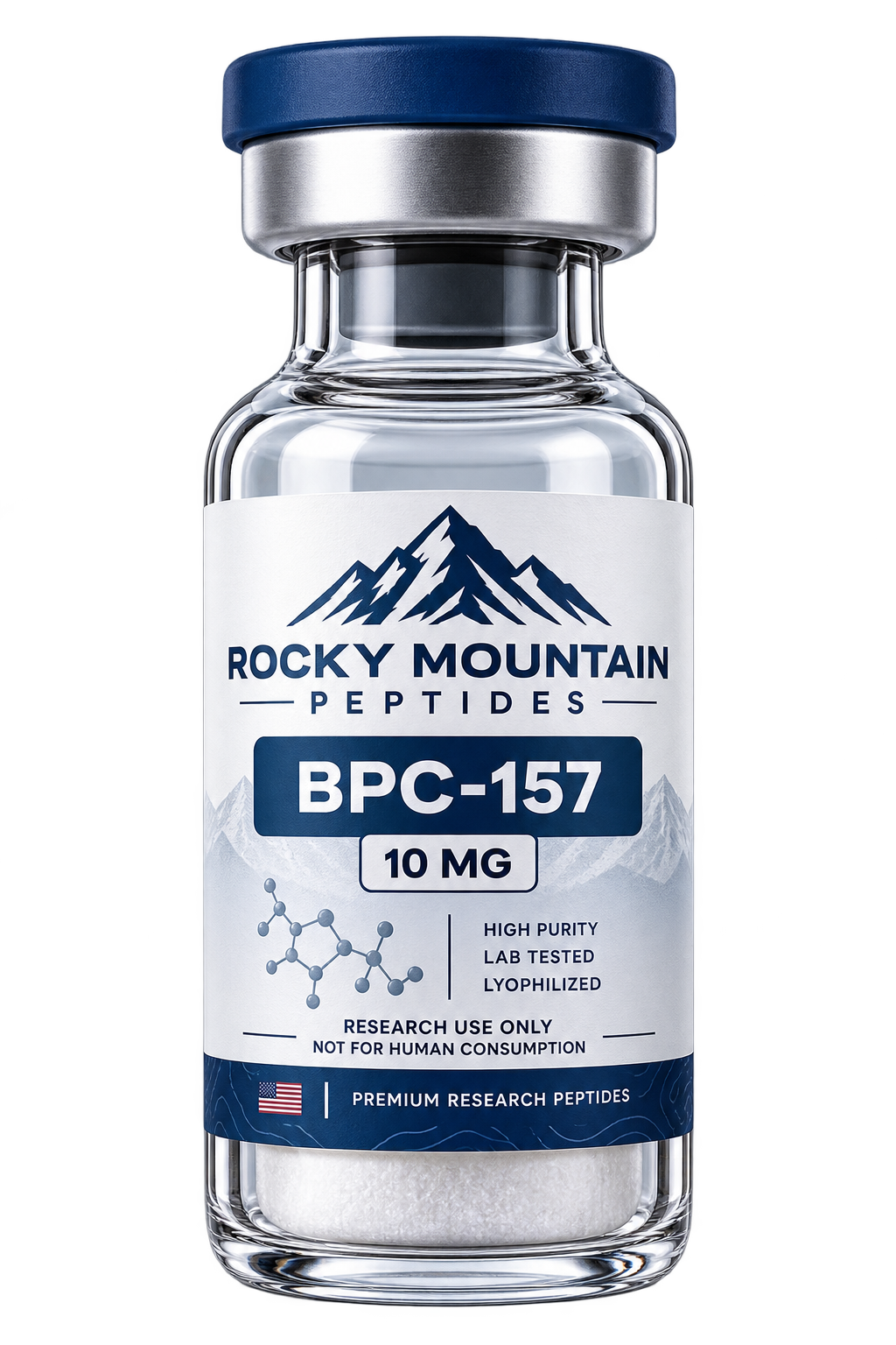 BPC-157 10 mg research peptide vial